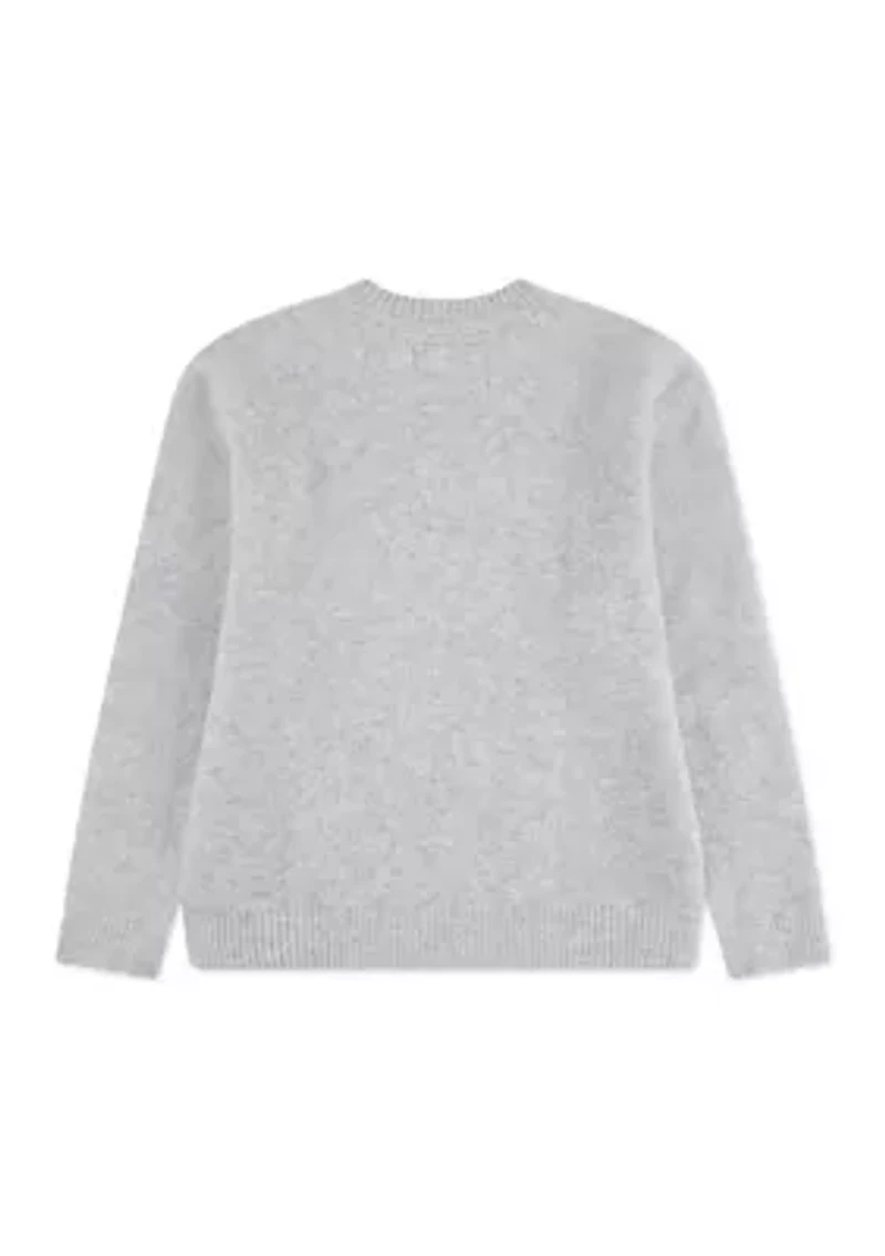 long sleeve truck crew intarsia sweater