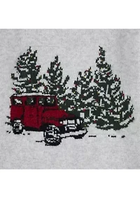 long sleeve truck crew intarsia sweater