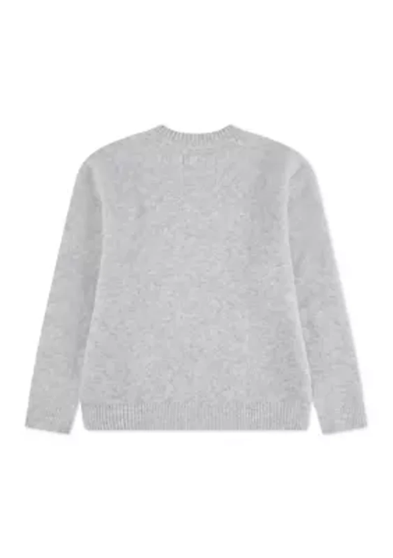 long sleeve truck crew intarsia sweater