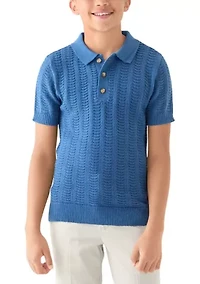 Boys 8-20 Sweater Knit Polo Shirt