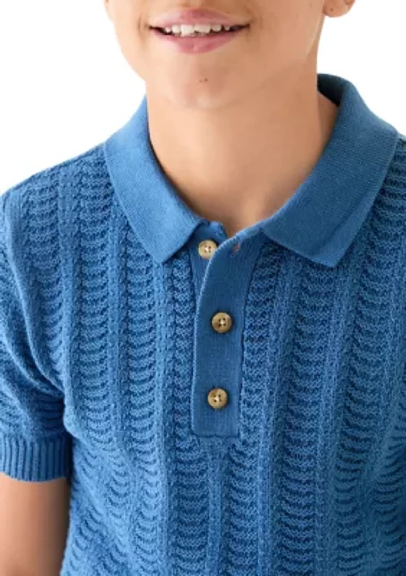 Boys 8-20 Sweater Knit Polo Shirt