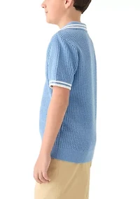 Boys 8-20 Sweater Knit Polo Shirt