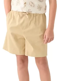 Boys 8-20 Pull On Stretch Twill Shorts