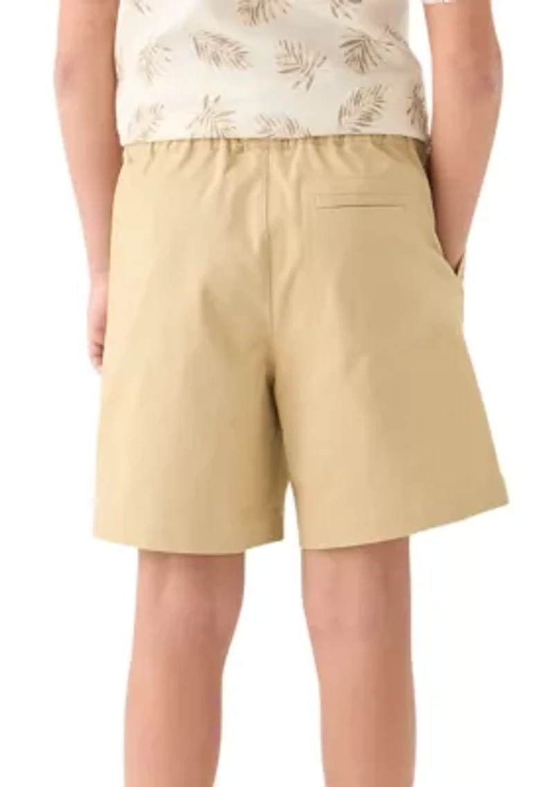 Boys 8-20 Pull On Stretch Twill Shorts
