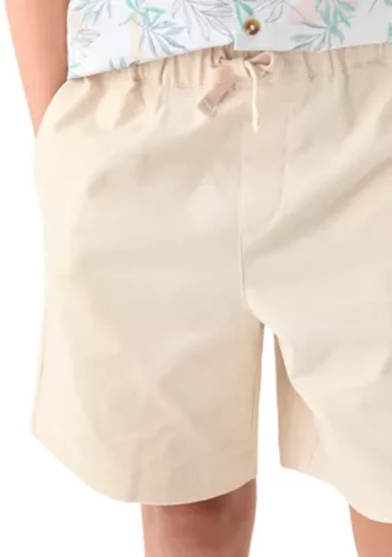 Boys 8-20 Pull On Stretch Twill Shorts