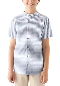 Boys 8-20 Short Sleeve Striped Woven Shirt