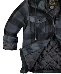 BOY'S QUILTED FLEECE HOODED SHIRT JACKET