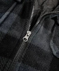 BOY'S QUILTED FLEECE HOODED SHIRT JACKET