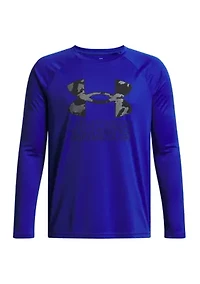 Boys Tech Hybrid Print Fill LS