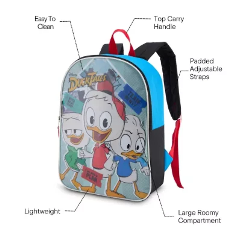 Ducktales 15" Boys Backpack With Padded Straps & Zip Compartment - Ideal Toddler Bookbag For School & Travel