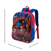 Incredibles 15" Boys Backpack With Padded Straps & Zip Compartment - Ideal Toddler Bookbag For School & Travel