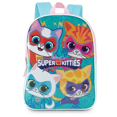 Super Kitties 15" Girls Backpack With Padded Straps & Zip Compartment - Ideal Toddler Bookbag For School & Travel