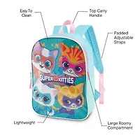 Super Kitties 15" Girls Backpack With Padded Straps & Zip Compartment - Ideal Toddler Bookbag For School & Travel