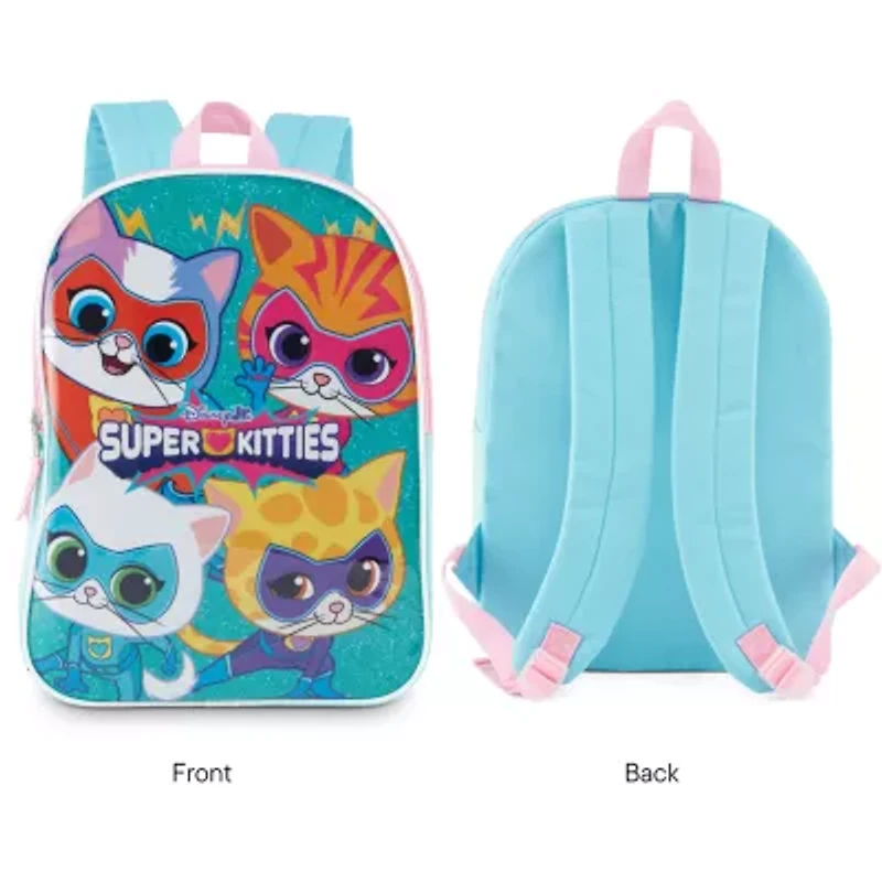 Super Kitties 15" Girls Backpack With Padded Straps & Zip Compartment - Ideal Toddler Bookbag For School & Travel