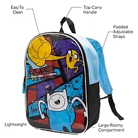 Adventure Time 15" Boys Backpack With Padded Straps & Zip Compartment - Ideal Toddler Bookbag For School & Travel