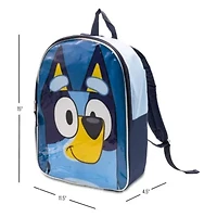 Bluey 15" Boys Backpack With Padded Straps & Zip Compartment - Ideal Toddler Bookbag For School & Travel