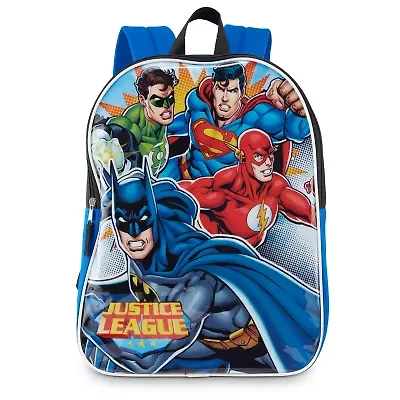 Justice League 15" Boys Backpack With Padded Straps & Zip Compartment - Ideal Toddler Bookbag For School & Travel