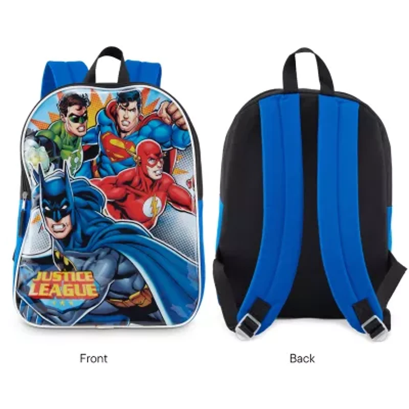 Justice League 15" Boys Backpack With Padded Straps & Zip Compartment - Ideal Toddler Bookbag For School & Travel