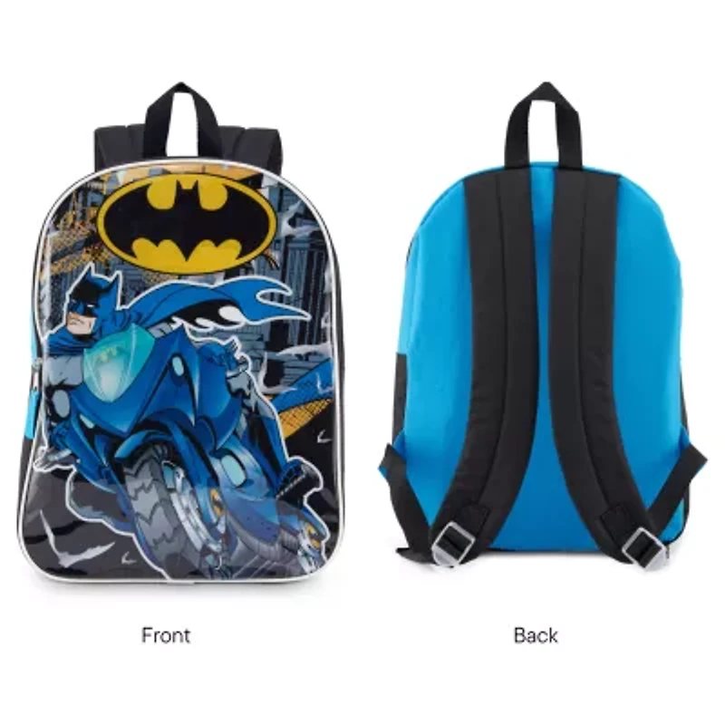 Batman 15" Boys Backpack With Padded Straps & Zip Compartment - Ideal Toddler Bookbag For School & Travel