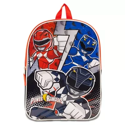 Power Rangers 15" Boys Backpack With Padded Straps & Zip Compartment - Ideal Toddler Bookbag For School & Travel
