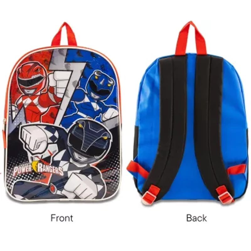 Power Rangers 15" Boys Backpack With Padded Straps & Zip Compartment - Ideal Toddler Bookbag For School & Travel