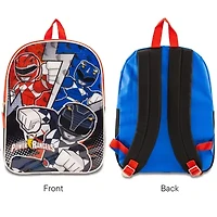 Power Rangers 15" Boys Backpack With Padded Straps & Zip Compartment - Ideal Toddler Bookbag For School & Travel