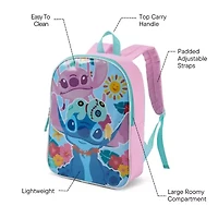 Lilo & Stitch 15" Girls Backpack With Padded Straps & Zip Compartment - Ideal Toddler Bookbag For School & Travel