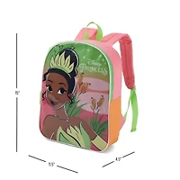 Princess Tiana 15" Girls Backpack With Padded Straps & Zip Compartment - Ideal Toddler Bookbag For School & Travel