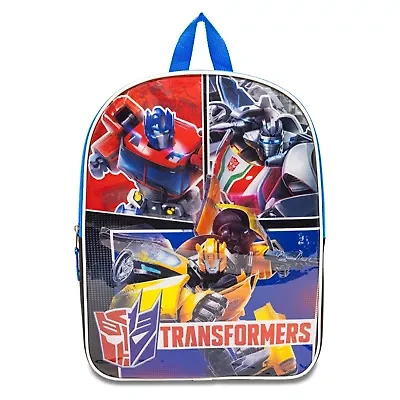 Transformers 15" Boys Backpack With Padded Straps & Zip Compartment - Ideal Toddler Bookbag For School & Travel
