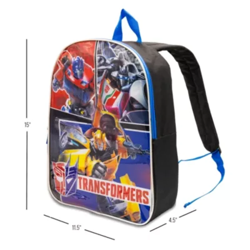 Transformers 15" Boys Backpack With Padded Straps & Zip Compartment - Ideal Toddler Bookbag For School & Travel