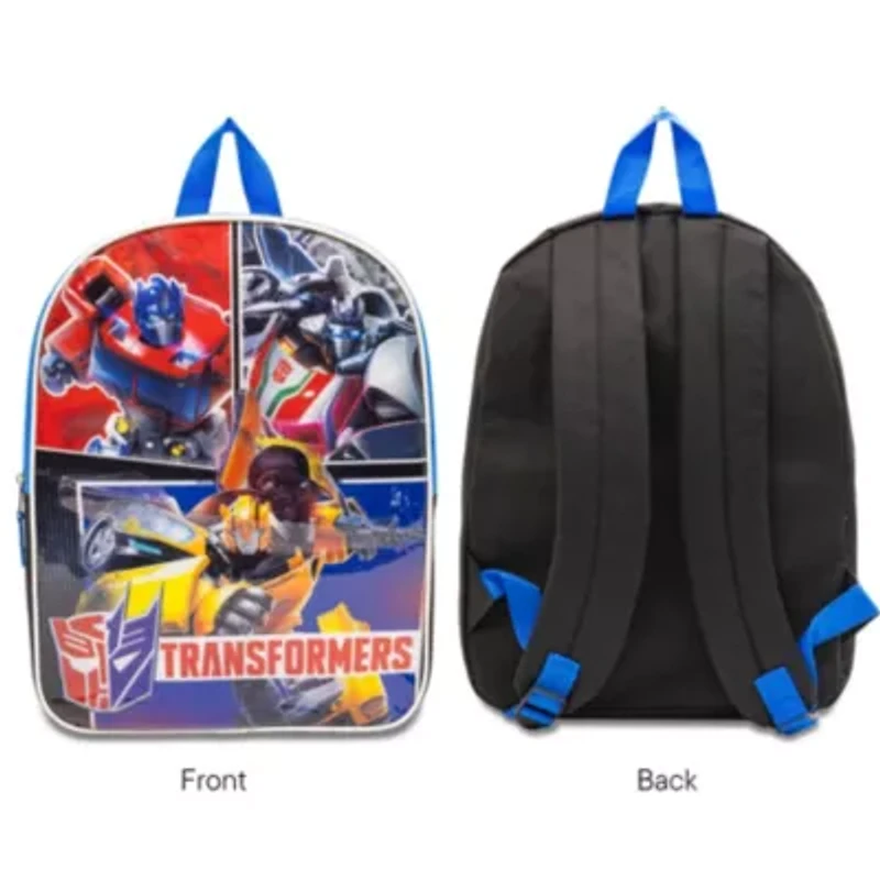 Transformers 15" Boys Backpack With Padded Straps & Zip Compartment - Ideal Toddler Bookbag For School & Travel