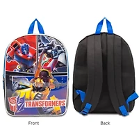 Transformers 15" Boys Backpack With Padded Straps & Zip Compartment - Ideal Toddler Bookbag For School & Travel