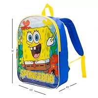 Spongebob Squarepants 15" Boys Backpack With Padded Straps & Zip Compartment - Ideal Toddler Bookbag For School & Travel