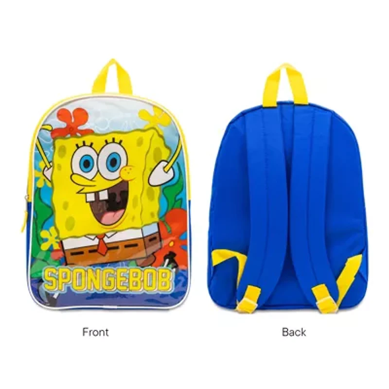 Spongebob Squarepants 15" Boys Backpack With Padded Straps & Zip Compartment - Ideal Toddler Bookbag For School & Travel