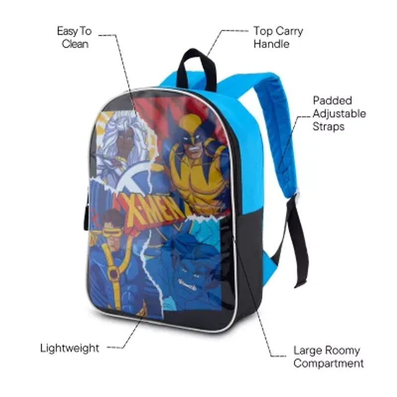 X-Men 15" Boys Backpack With Padded Straps & Zip Compartment - Ideal Toddler Bookbag For School & Travel