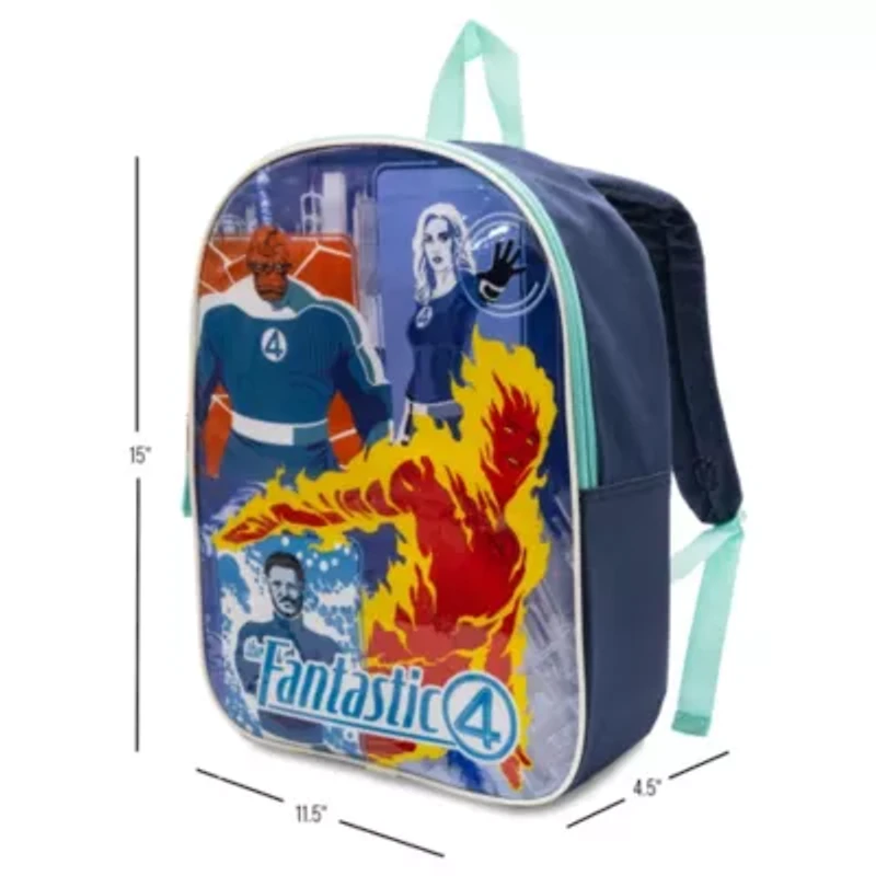 Fantastic Four 15" Boys Backpack With Padded Straps & Zip Compartment - Ideal Toddler Bookbag For School & Travel