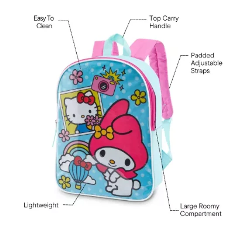 My Melody 15" Girls Backpack With Padded Straps & Zip Compartment - Ideal Toddler Bookbag For School & Travel