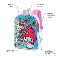 My Melody 15" Girls Backpack With Padded Straps & Zip Compartment - Ideal Toddler Bookbag For School & Travel
