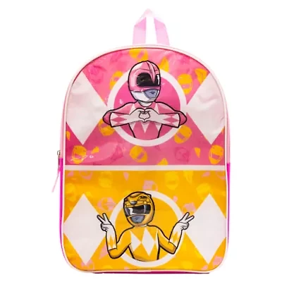 Power Rangers 15" Girls Backpack With Padded Straps & Zip Compartment - Ideal Toddler Bookbag For School & Travel