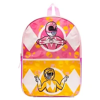 Power Rangers 15" Girls Backpack With Padded Straps & Zip Compartment - Ideal Toddler Bookbag For School & Travel