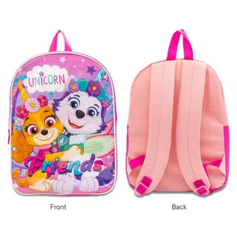 Paw Patrol 15" Girls Backpack With Padded Straps & Zip Compartment - Ideal Toddler Bookbag For School & Travel