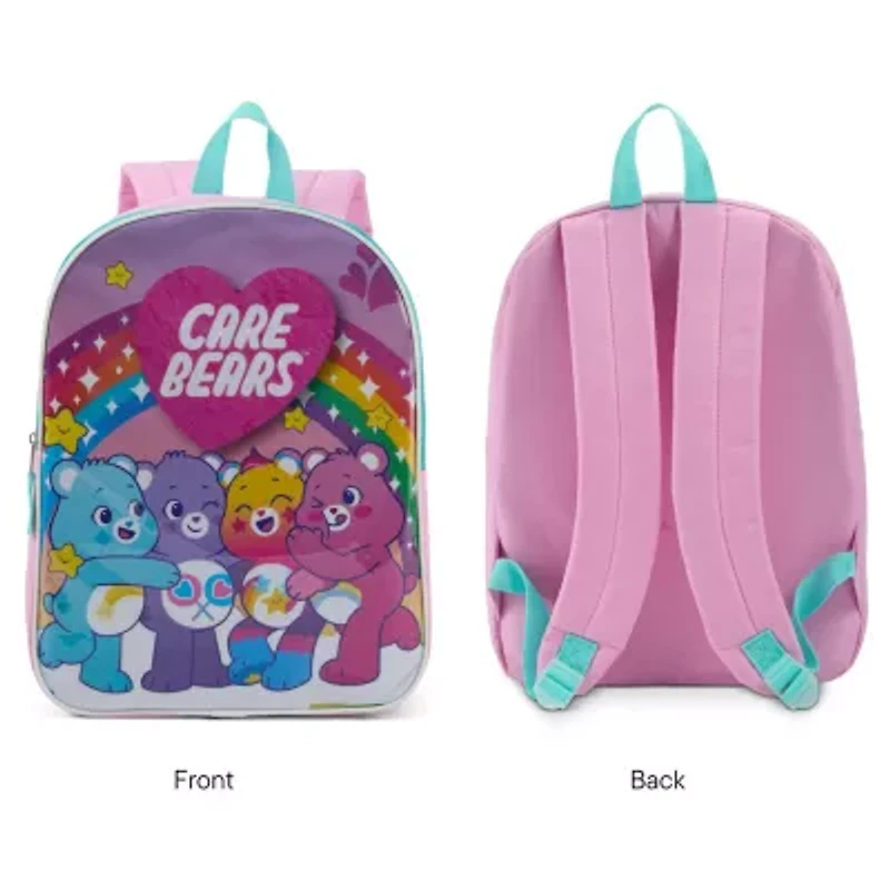 Care Bears 15" Girls Backpack With Padded Straps & Zip Compartment - Ideal Toddler Bookbag For School & Travel