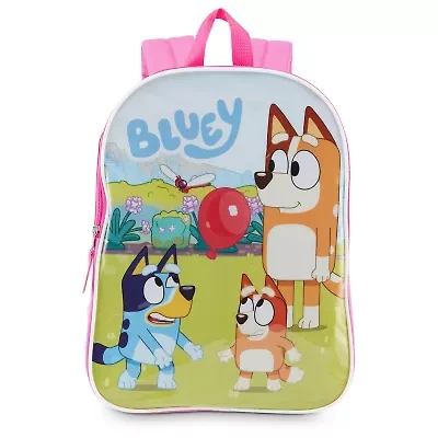 Bluey 15" Girls Backpack With Padded Straps & Zip Compartment - Ideal Toddler Bookbag For School & Travel