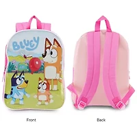 Bluey 15" Girls Backpack With Padded Straps & Zip Compartment - Ideal Toddler Bookbag For School & Travel