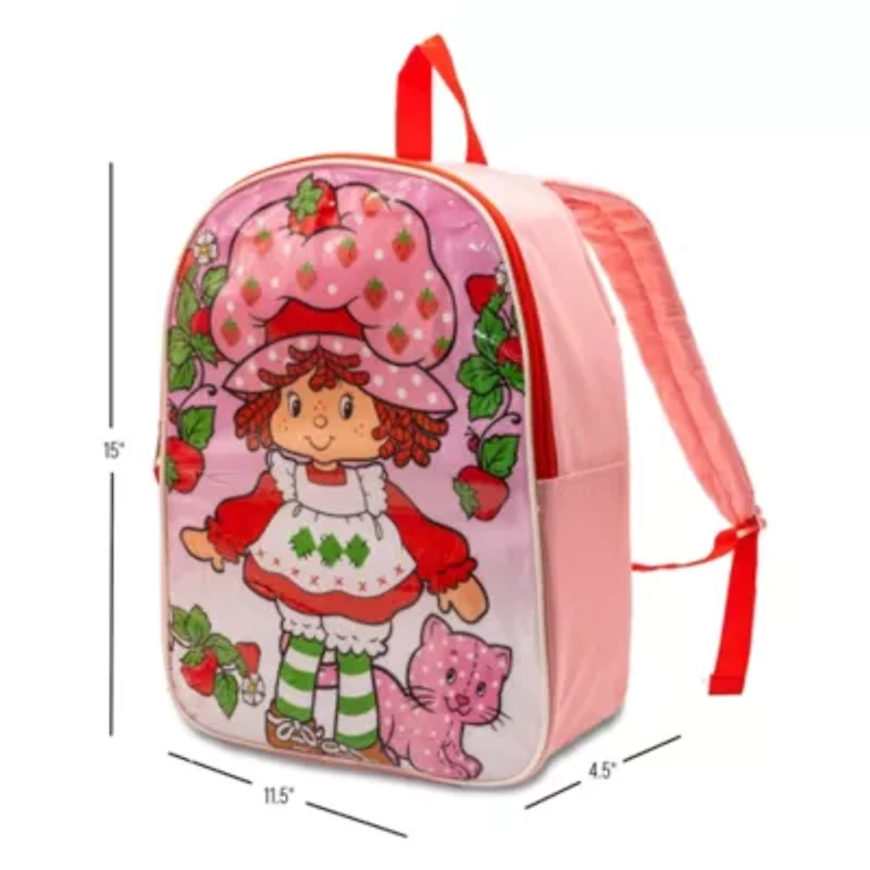 Strawberry Shortcake 15" Girls Backpack With Padded Straps & Zip Compartment - Ideal Toddler Bookbag For School & Travel