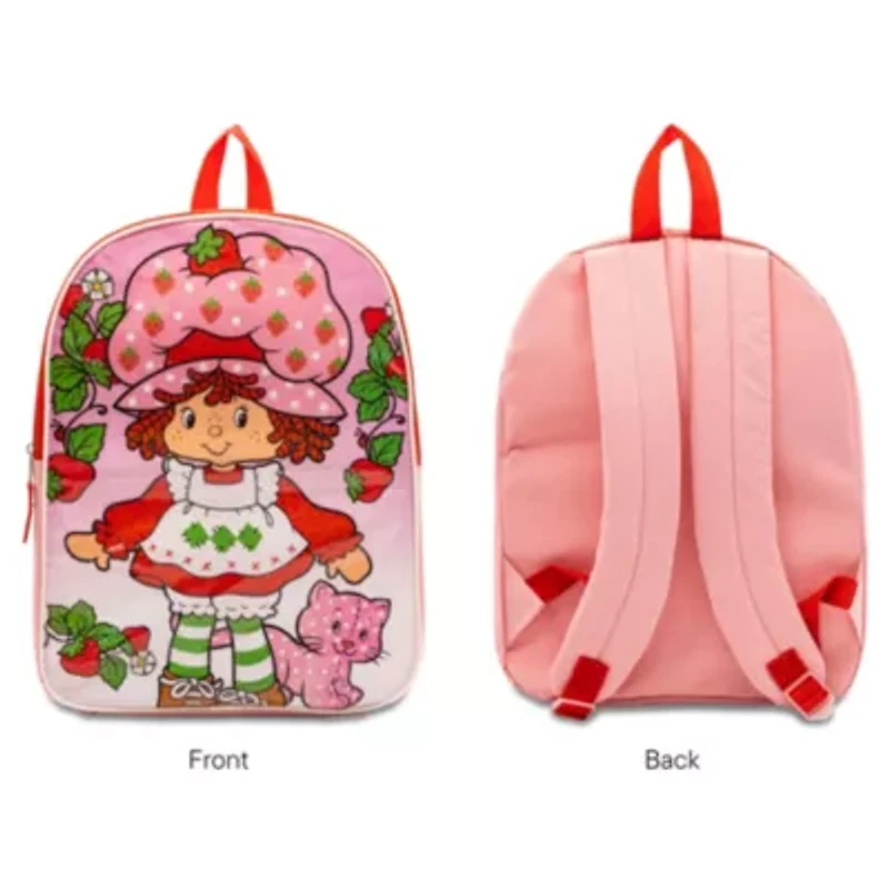 Strawberry Shortcake 15" Girls Backpack With Padded Straps & Zip Compartment - Ideal Toddler Bookbag For School & Travel