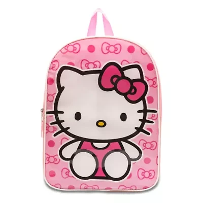 Hello Kitty 15" Girls Backpack With Padded Straps & Zip Compartment - Ideal Toddler Bookbag For School & Travel