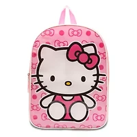 Hello Kitty 15" Girls Backpack With Padded Straps & Zip Compartment - Ideal Toddler Bookbag For School & Travel
