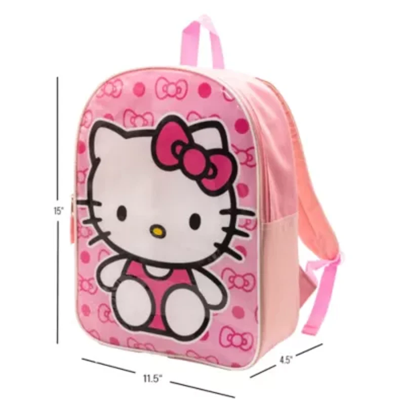 Hello Kitty 15" Girls Backpack With Padded Straps & Zip Compartment - Ideal Toddler Bookbag For School & Travel