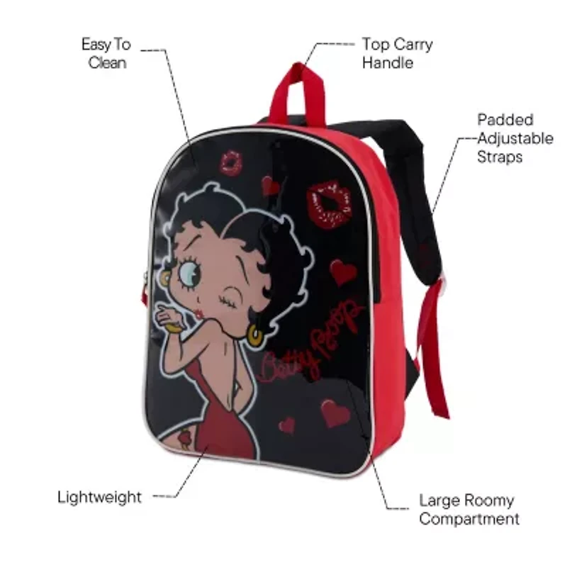Betty Boop 15" Girls Backpack With Padded Straps & Zip Compartment - Ideal Toddler Bookbag For School & Travel